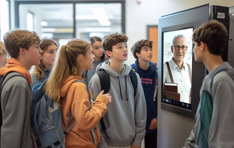 University advisor and learner planning an education technology program