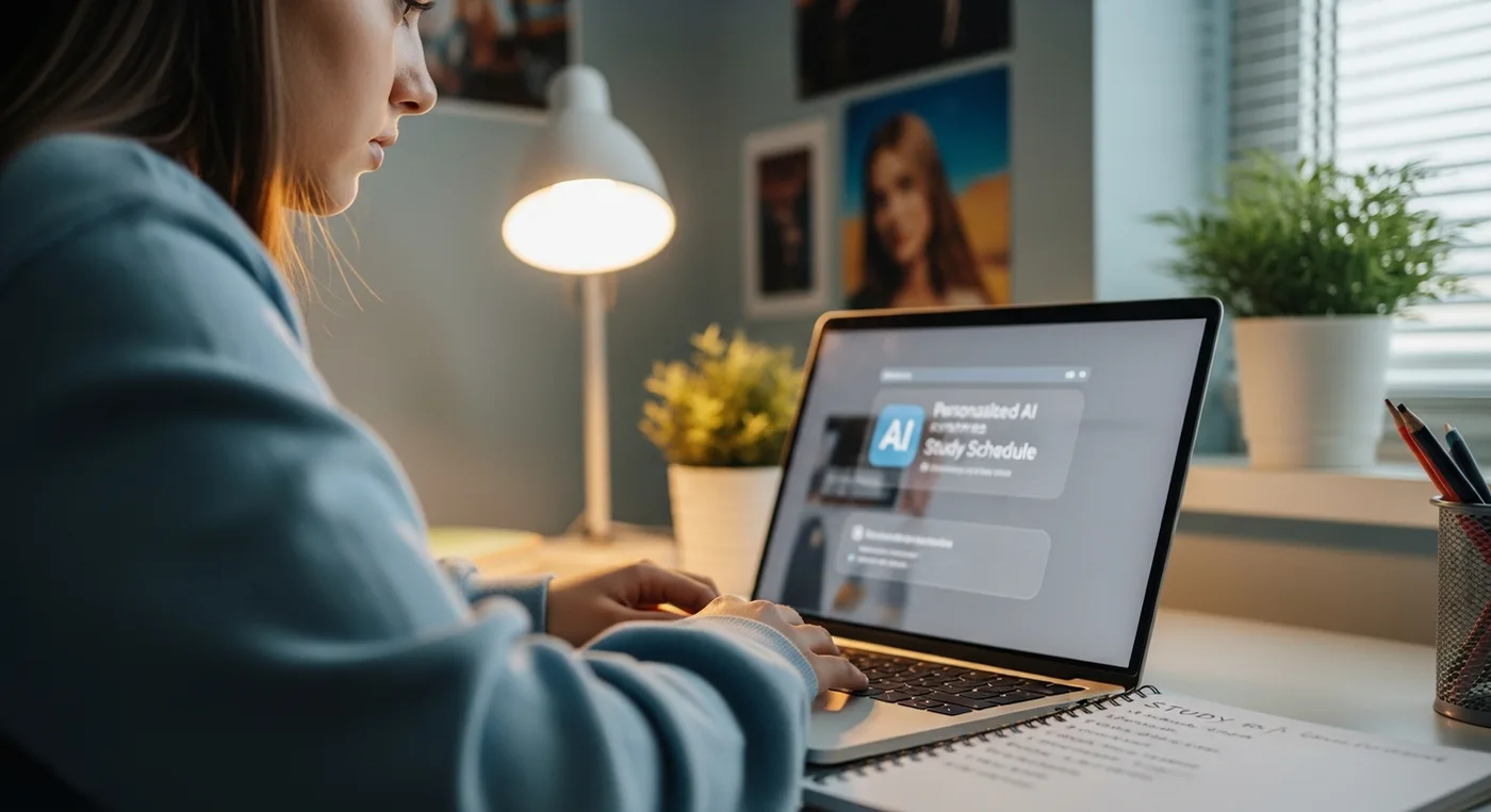 A student reviewing an AI-generated personalized revision plan designed to improve exam preparation and study efficiency.