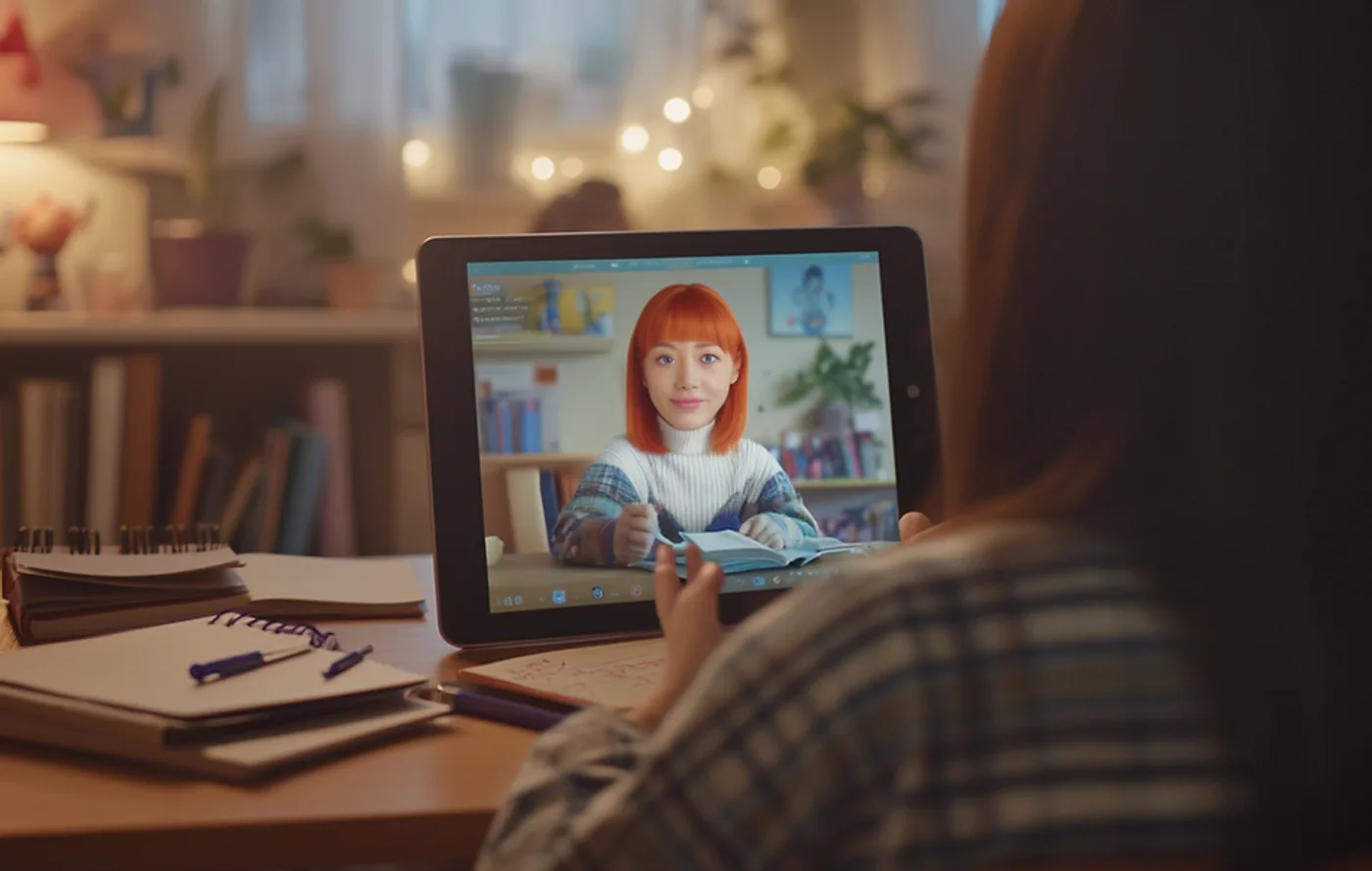 Adaptive AI learning path displayed on a digital tablet