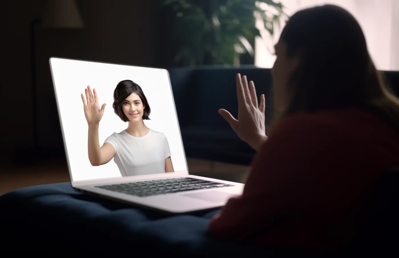 Conversational digital human AI tutor greeting a learner