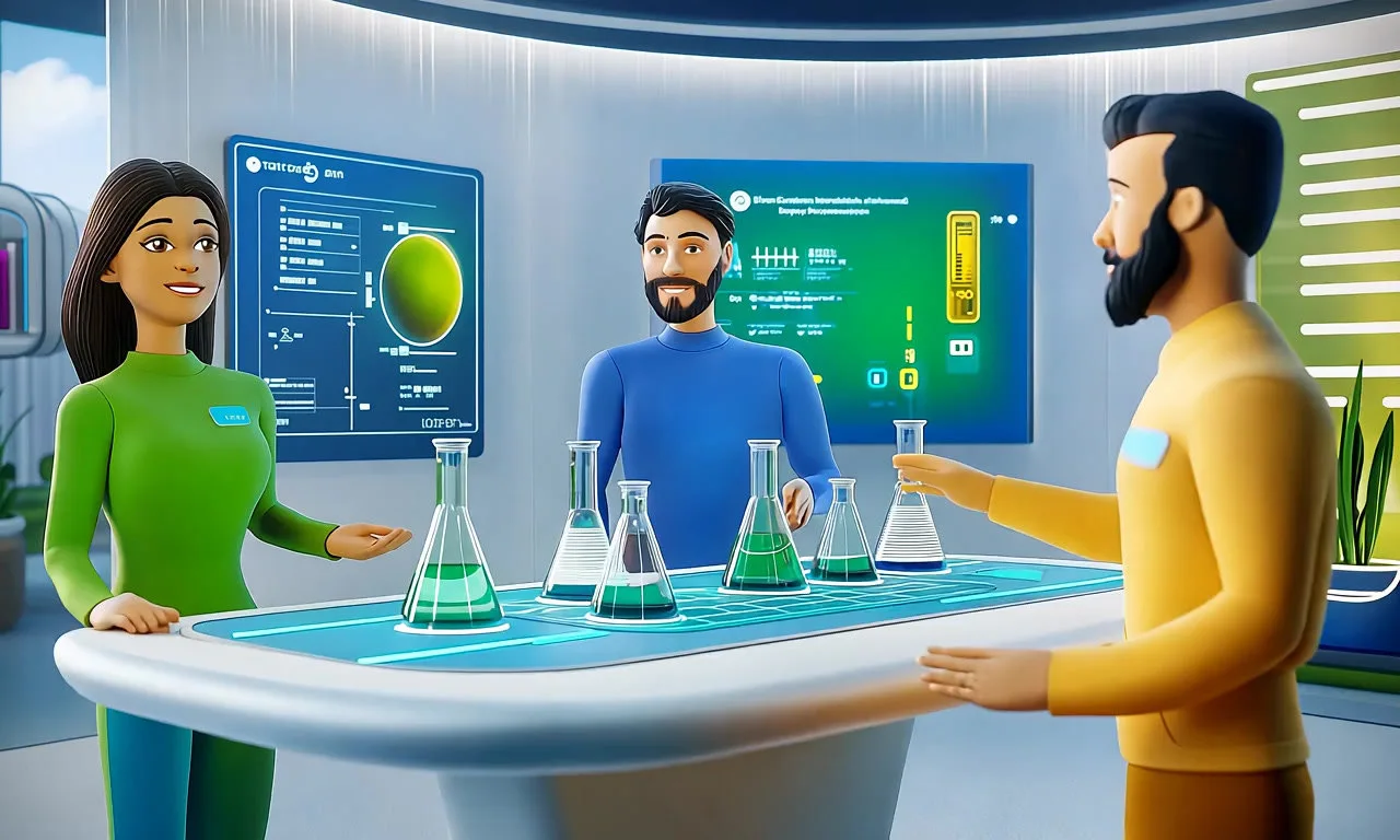 Students conducting a safe virtual laboratory simulation